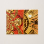 Golden red Afrikaanse traditionele kunst Legpuzzel (Horizontaal)