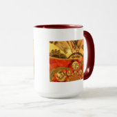 Golden red Afrikaanse traditionele kunst Mok (Voorkant rechts)