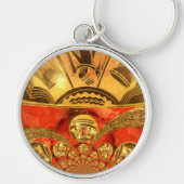 Golden red Afrikaanse traditionele kunst Sleutelhanger (Voorkant)