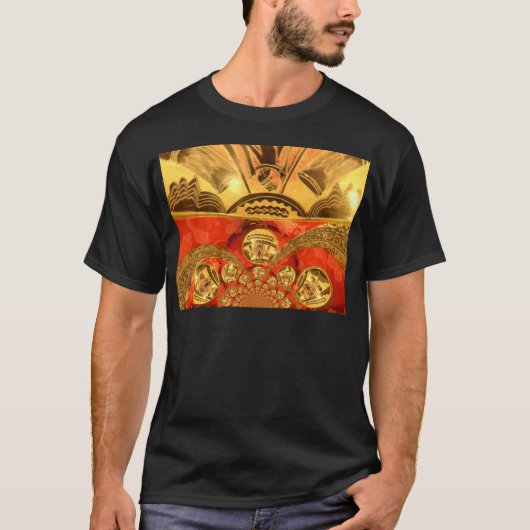 Golden red Afrikaanse traditionele kunst T-shirt (Voorkant)