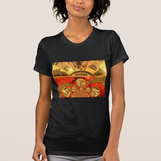 Golden red Afrikaanse traditionele kunst T-shirt (Voorkant)
