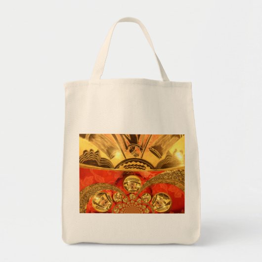 Golden red Afrikaanse traditionele kunst Tote Bag (Voorkant)