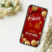 Golden Red Balloons Afstuderen Save The Date