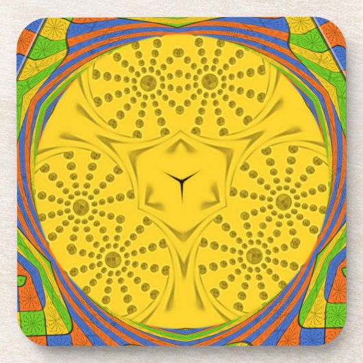 Golden Red Blue Green Royal Egyptian. Bier Onderzetter (Voorkant)