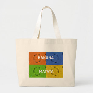 Golden Red Blue Hakuna Matata Grote Tote Bag