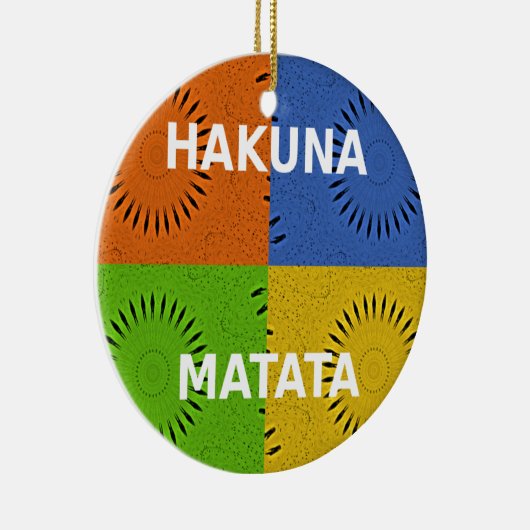 Golden Red Blue Hakuna Matata Keramisch Ornament (Rechts)