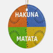 Golden Red Blue Hakuna Matata Keramisch Ornament (Links)