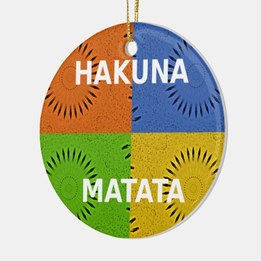 Golden Red Blue Hakuna Matata Keramisch Ornament (Links)
