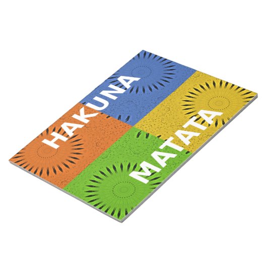 Golden Red Blue Hakuna Matata Notitieblok (Schuin)