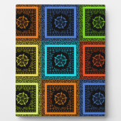 Golden Red Blue Masai Traditionele kleuren Fotoplaat (Voorkant)