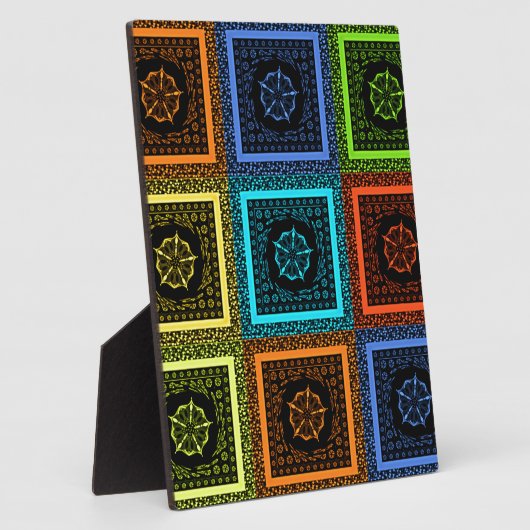 Golden Red Blue Masai Traditionele kleuren Fotoplaat (Zijkant)