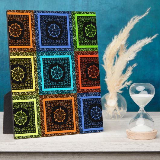 Golden Red Blue Masai Traditionele kleuren Fotoplaat (Zijkant)