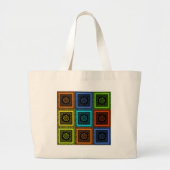 Golden Red Blue Masai Traditionele kleuren Grote Tote Bag (Voorkant)