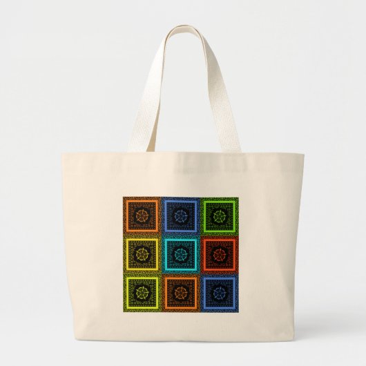 Golden Red Blue Masai Traditionele kleuren Grote Tote Bag (Voorkant)