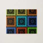 Golden Red Blue Masai Traditionele kleuren Legpuzzel (Horizontaal)