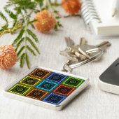 Golden Red Blue Masai Traditionele kleuren Sleutelhanger (Zijkant)