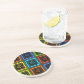 Golden Red Blue Masai Traditionele kleuren Zandsteen Onderzetter (Zijkant)