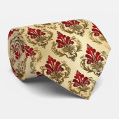 Golden Red Elegant Patroon Stropdas (Opgerold)