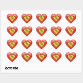 Golden Red Hart Sticker (Vel)