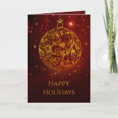 Golden-red Holiday Kaart met uw Foto & Tekst (Voorkant)