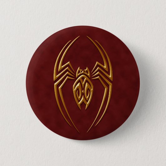 Golden Red Iron Spider Ronde Button 5,7 Cm (Voorkant)
