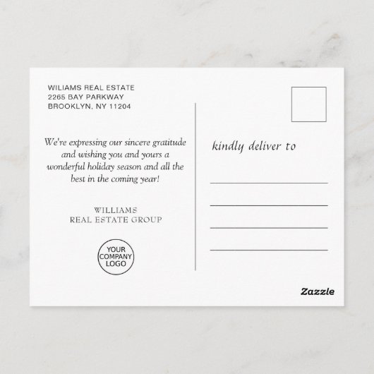 Golden Red Kerstkerstornament Corporate Greeting Briefkaart (Achterkant)