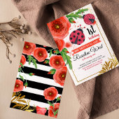 Golden Red Ladybug Waterverf eerste verjaardag Kaart