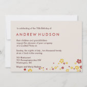 Golden Red Lantern Cherry Tree Fu Birthday Party Kaart (Achterkant)