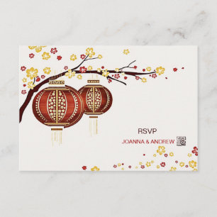 Golden Red Lantern Cherry Tree Fu Chinese RSVP