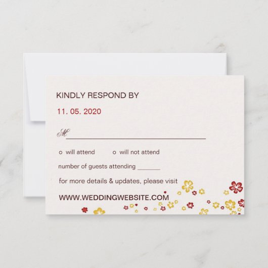 Golden Red Lantern Cherry Tree Fu Chinese RSVP (Achterkant)