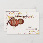 Golden Red Lantern Cherry Tree Fu Chinese RSVP (Voorkant / Achterkant)