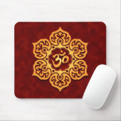 Golden Red Lotus Flower Om Muismat (Met muis)
