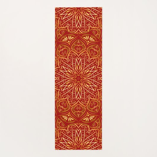 Golden Red Mandala Yogamat (Achterkant)