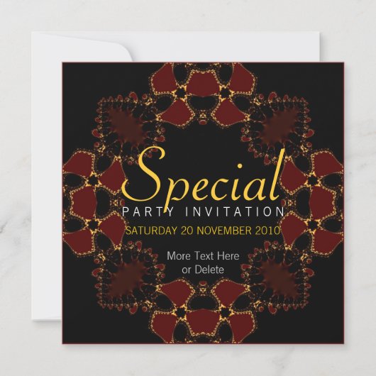 Golden Redz Special Occassion Invitation Kaart (Voorkant)