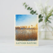 Golden Reeds bij Dusk – Lets Natuur Briefkaart (Staand voorkant)