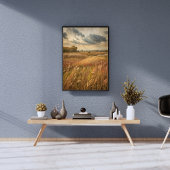 Golden Reeds onder een stormachtige hemel Poster