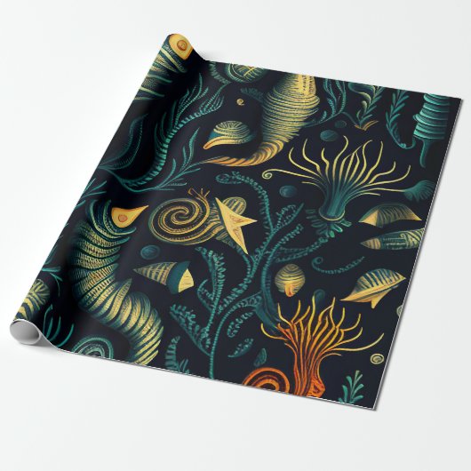 Golden Reefs Cadeaupapier (Uitgerold)