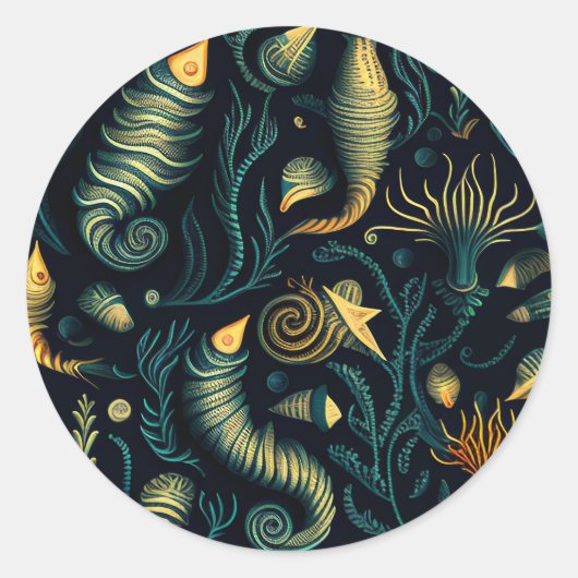 Golden Reefs Ronde Sticker (Voorkant)