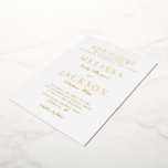 Golden Refined Classic Wedding Folie Invitation Folie Uitnodiging<br><div class="desc">Golden Refined Classic Wedding Invitation</div>