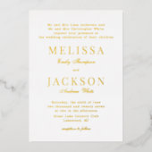 Golden Refined Classic Wedding Folie Invitation Folie Uitnodiging (Voorkant)