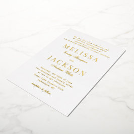 Golden Refined Classic Wedding Folie Invitation Uitnodiging
