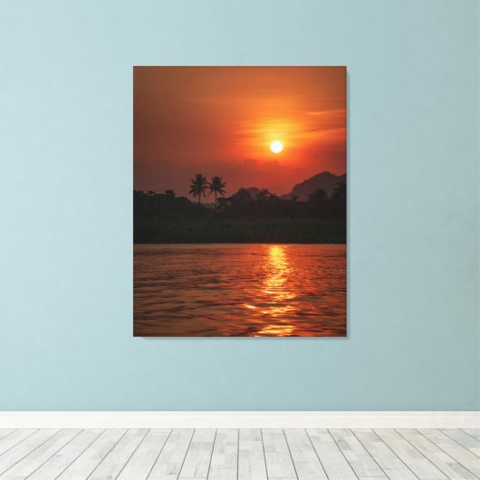 Golden Reflections at Sunset Bay Canvas Afdruk (Insitu (Houten vloer))