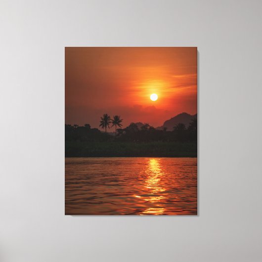 Golden Reflections at Sunset Bay Canvas Afdruk (Voorkant)