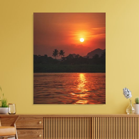 Golden Reflections at Sunset Bay Canvas Afdruk (Insitu (Woonkamer))