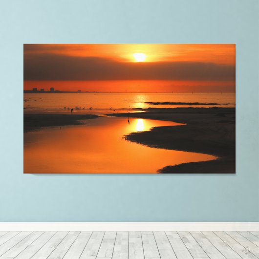 Golden Reflections Canvas Afdruk (Insitu (Houten vloer))