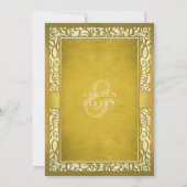 Golden Regal Deco Border Huwelijksuitnodiging Kaart (Achterkant)