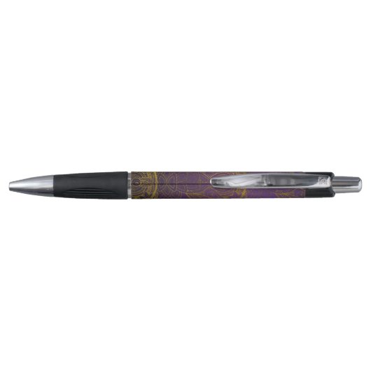Golden Reiki Healing hands Symbool op paarse lotus Pen (Achterkant)