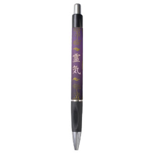 Golden Reiki Healing hands Symbool op paarse lotus Pen