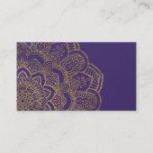 Golden Reiki Het genezingssymbool op paars in lotu Visitekaartje (Achterkant)