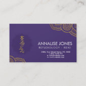 Golden Reiki Het genezingssymbool op paars in lotu Visitekaartje (Voorkant)